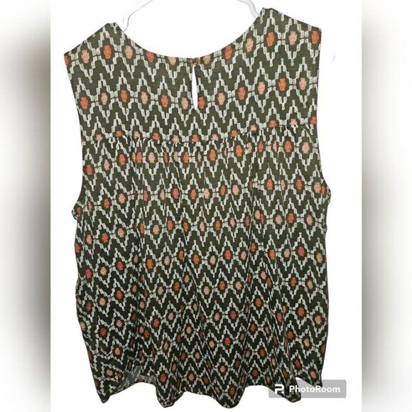 SONOMA GREEN AZTEC GEOMETRIC TANK TOP SIZE XL - Picture 2 of 4